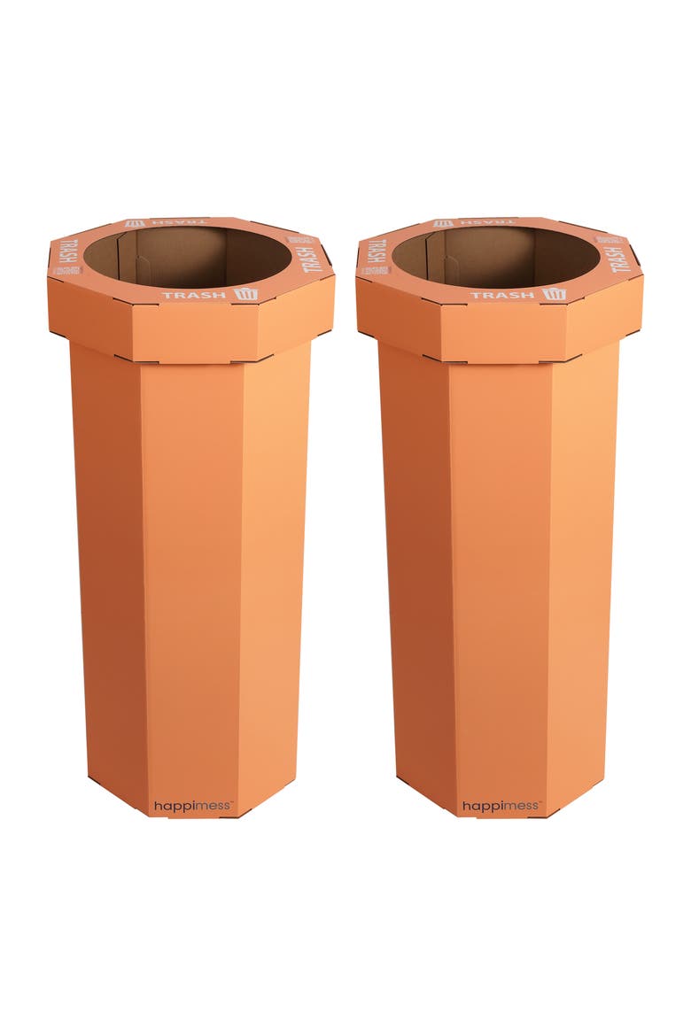 Fleur Traditional Classic Disposable Corrugated Cardboard Event Trash Can and Recycling Bin, Main, color, Carrot Cake