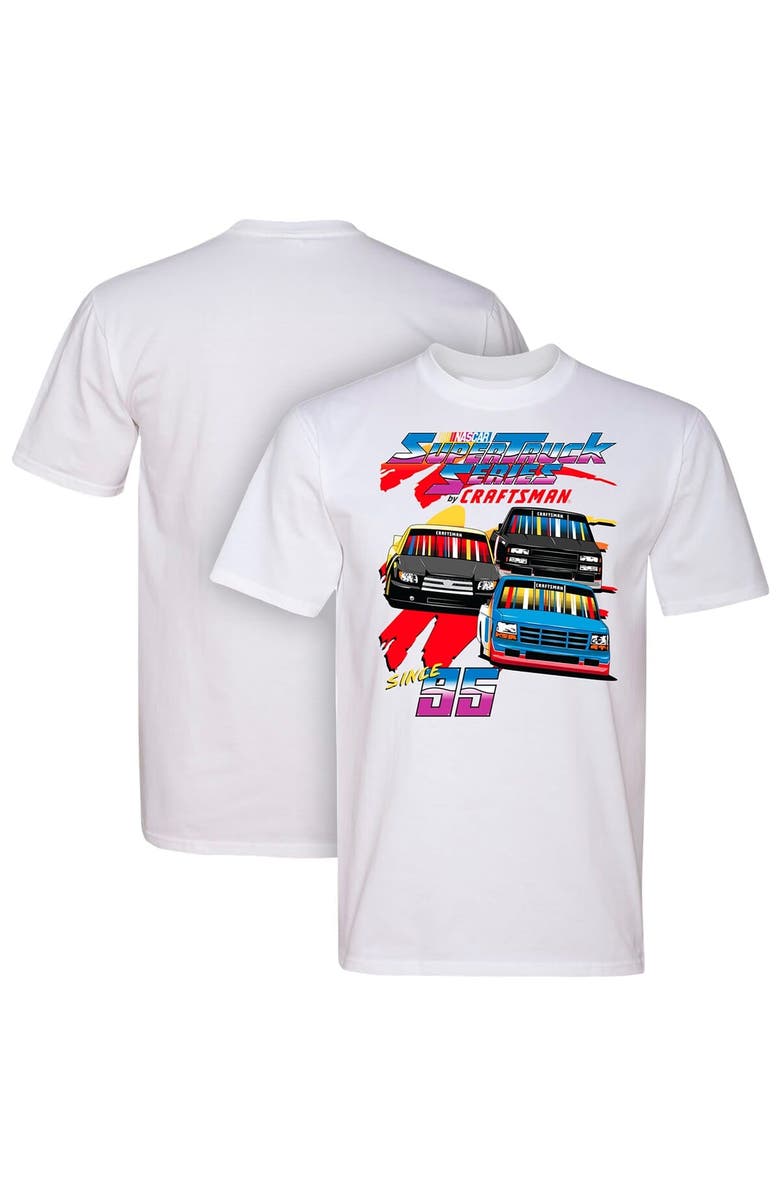 NASCAR Men's White NASCAR Craftsmen Truck Series Retro Tri-Blend T-Shirt, Alternate, color, White
