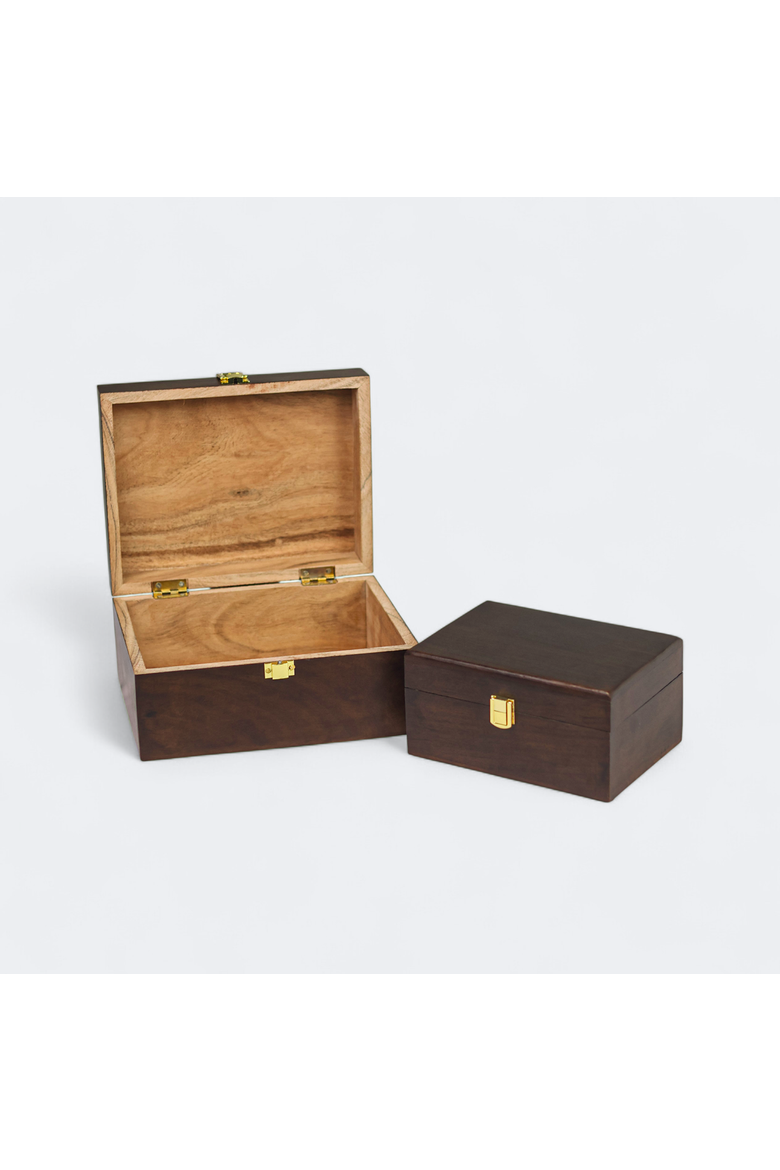 Handcrafted Acacia Walnut Box Set Gift Box, Alternate, color, Urban Walnut
