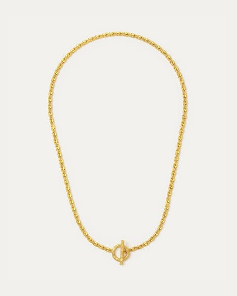 Thea Snake Chain Necklace with T-Bar