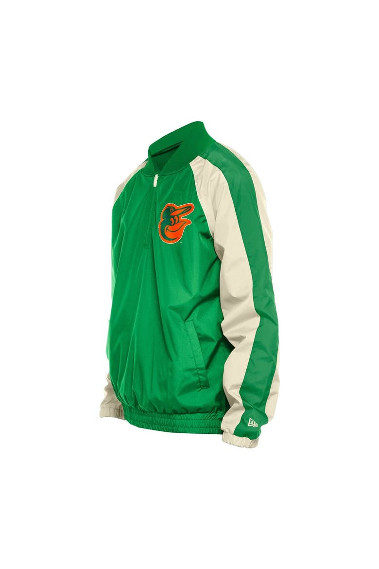 Men's New Era Kelly Green Baltimore Orioles St. Patrick's Day Ripstop Raglan Quarter-Zip Windbreaker, Alternate, color, Kelly Green