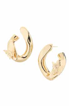 Tasha Butterfly Twisted Frontal Hoop Earrings