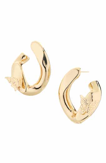 Tasha Butterfly Twisted Frontal Hoop Earrings