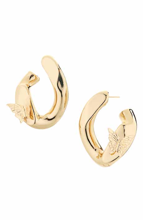Tasha Butterfly Twisted Frontal Hoop Earrings