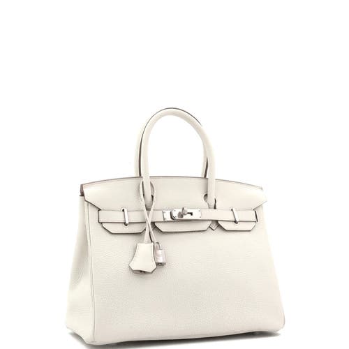Pre-owned Hermes  Hermes Birkin Handbag Light Togo With Palladium Hardware 30 In Gray