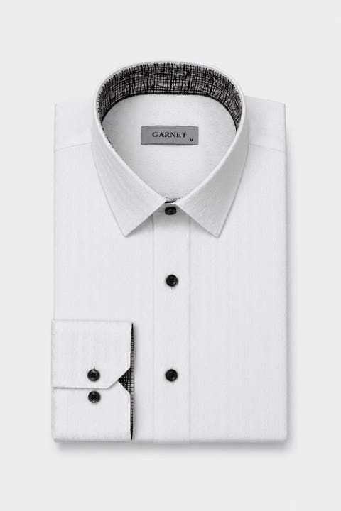 Men's Regular-fit Contrast-trim Dress Shirt