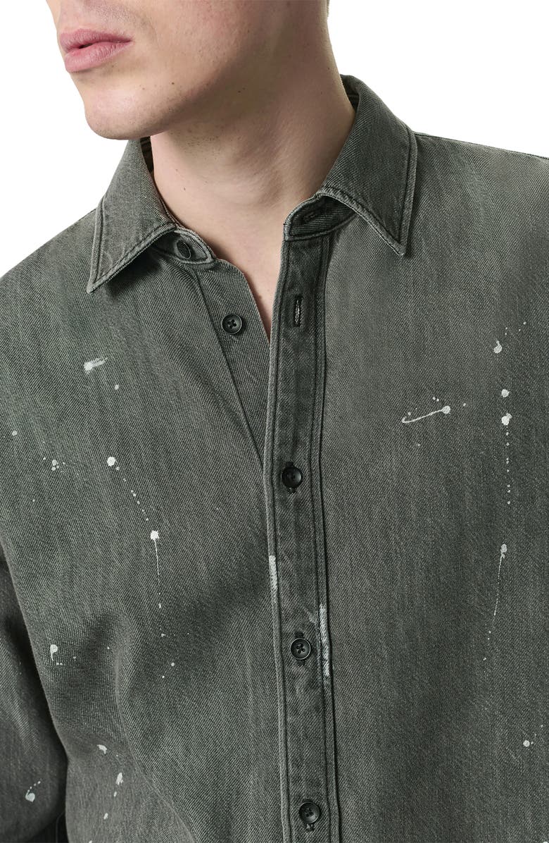 rag & bone Matthew Paint Splatter Denim Button-Up Shirt | Nordstromrack