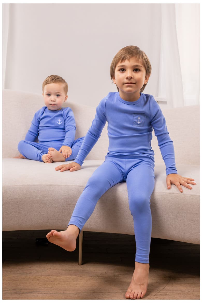 Stitched Graphic Footie for Baby Boy, Alternate, color, Blue
