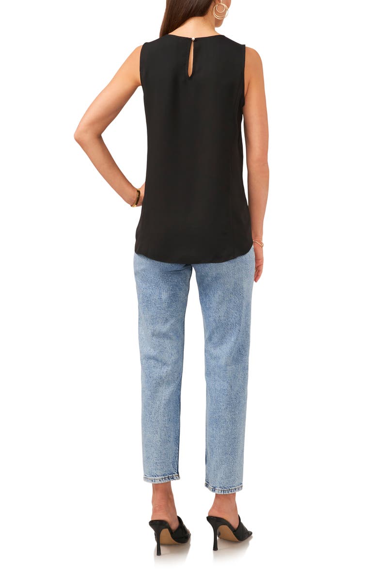 Vince Camuto High-Low Sleeveless Top, Alternate, color, Rich Black