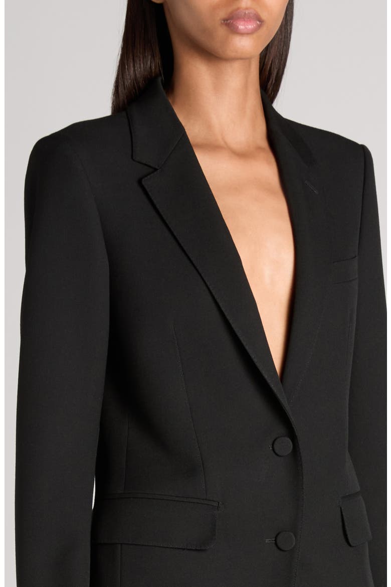 Sharp Shoulder Wool Grain de Poudre Jacket, Alternate, color, BLACK