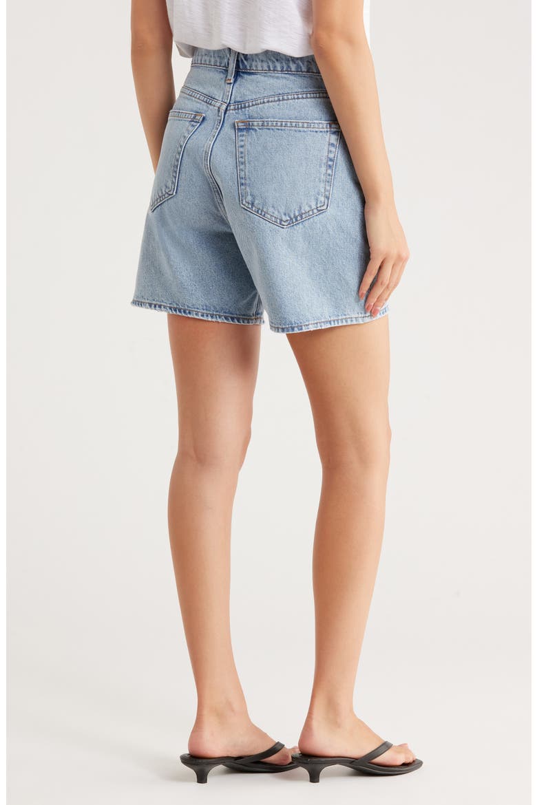 The Easy High Waist Denim Shorts, Alternate, color, TURBO