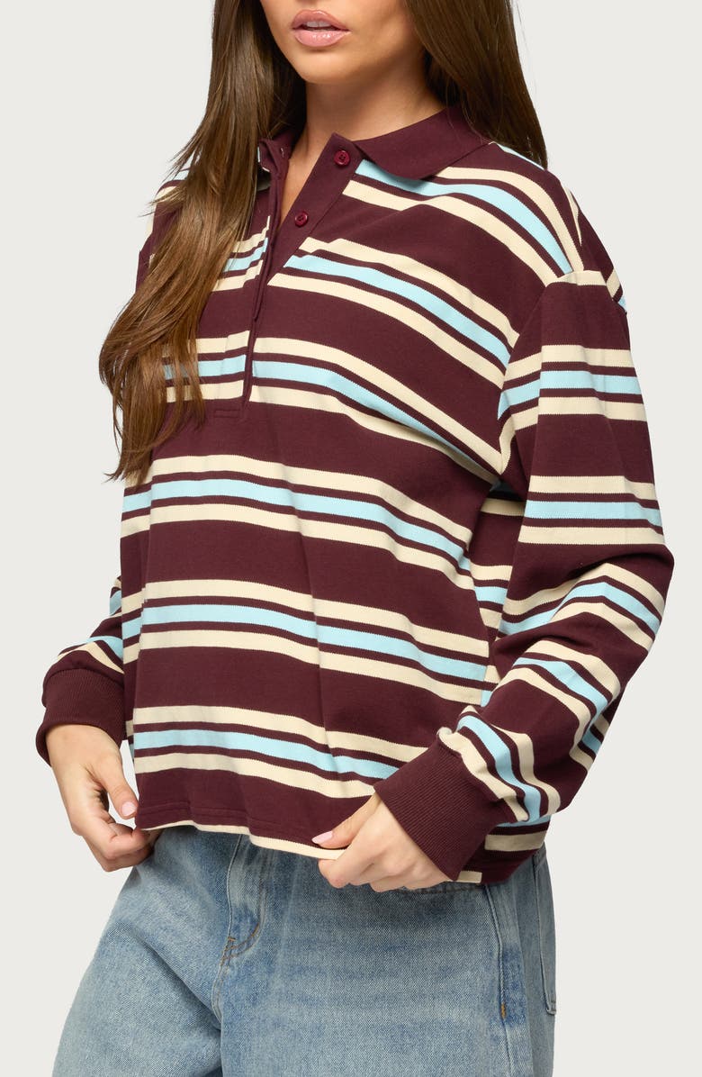 EDIKTED Renya Stripe Rugby Shirt, Alternate, color,