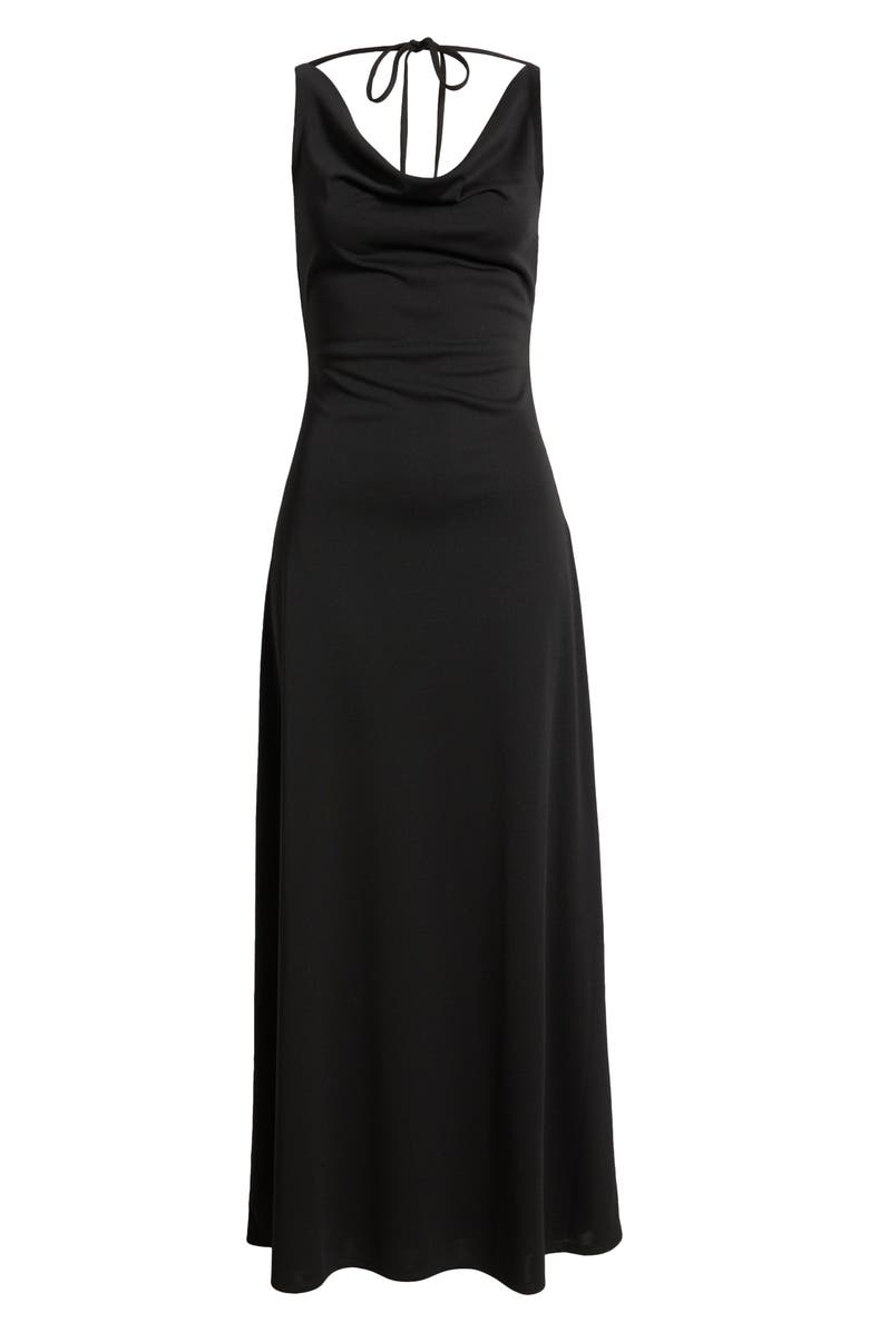 WAYF The Tamara Cowl Neck Gown, Alternate, color, Black