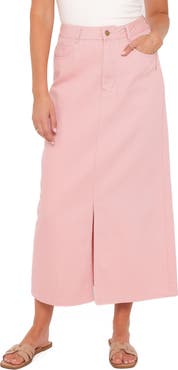 Petal & Pup Dana Front Slit Denim Midi Skirt
