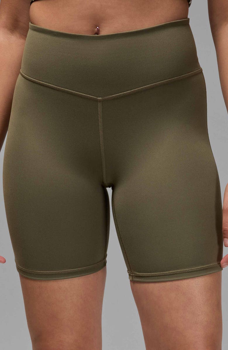 Jordan High Waist Bike Shorts, Alternate, color, Medium Olive/ White