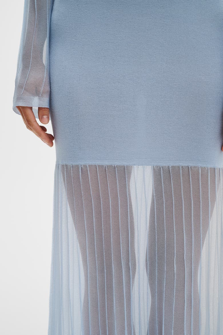 Haisley Sheer Knitted Maxi Dress, Alternate, color, Sky