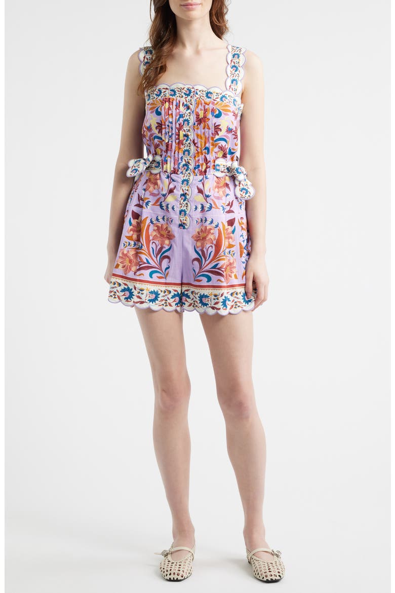 Flower Tiles Lilac Romper (Women) | Nordstrom