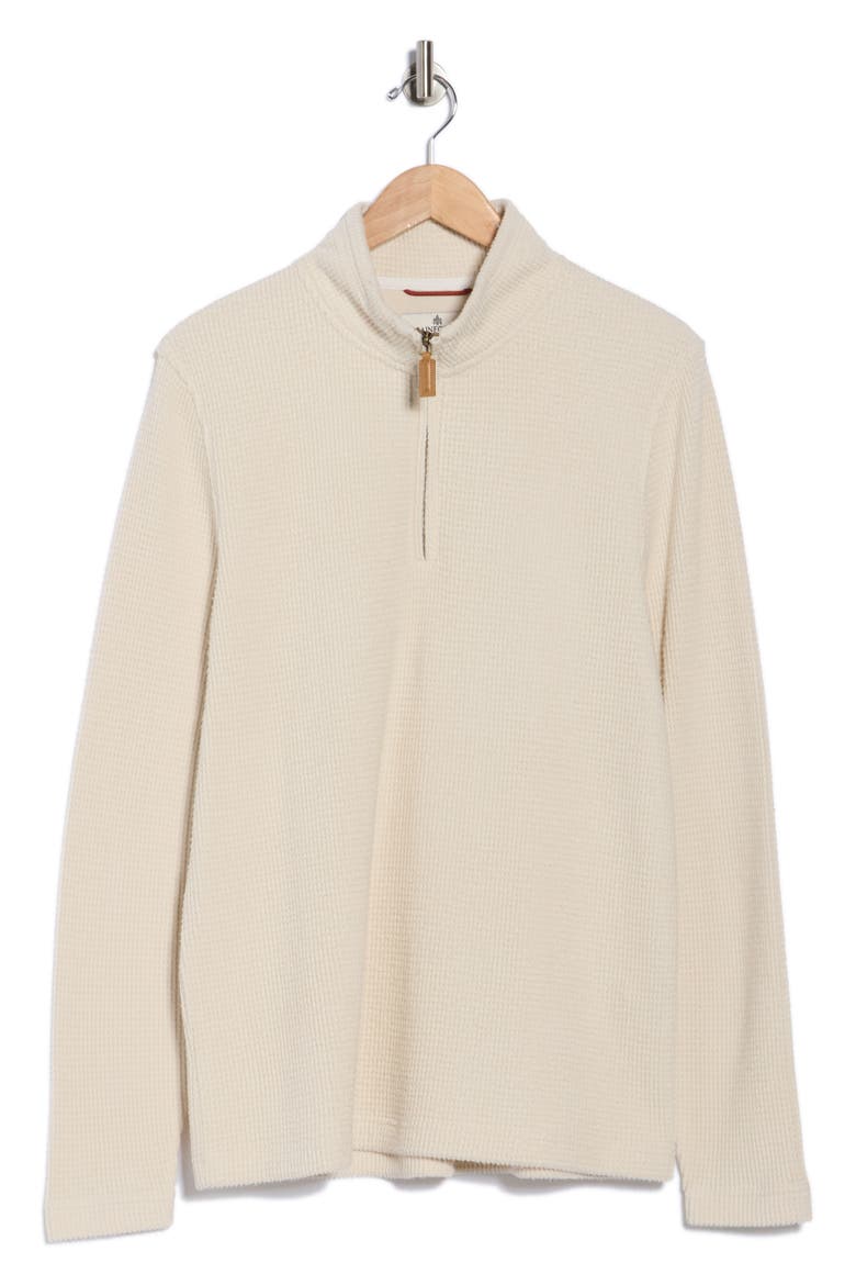 Heritage Lux Waffle Knit Quarter Zip Pullover, Alternate, color, OATMEAL