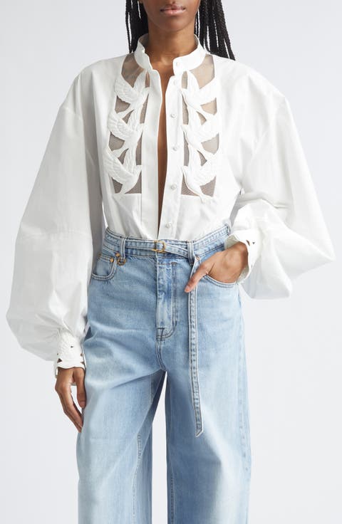 Kindred Spirit Luna Appliqué Button-Up Shirt (Regular & Petite)