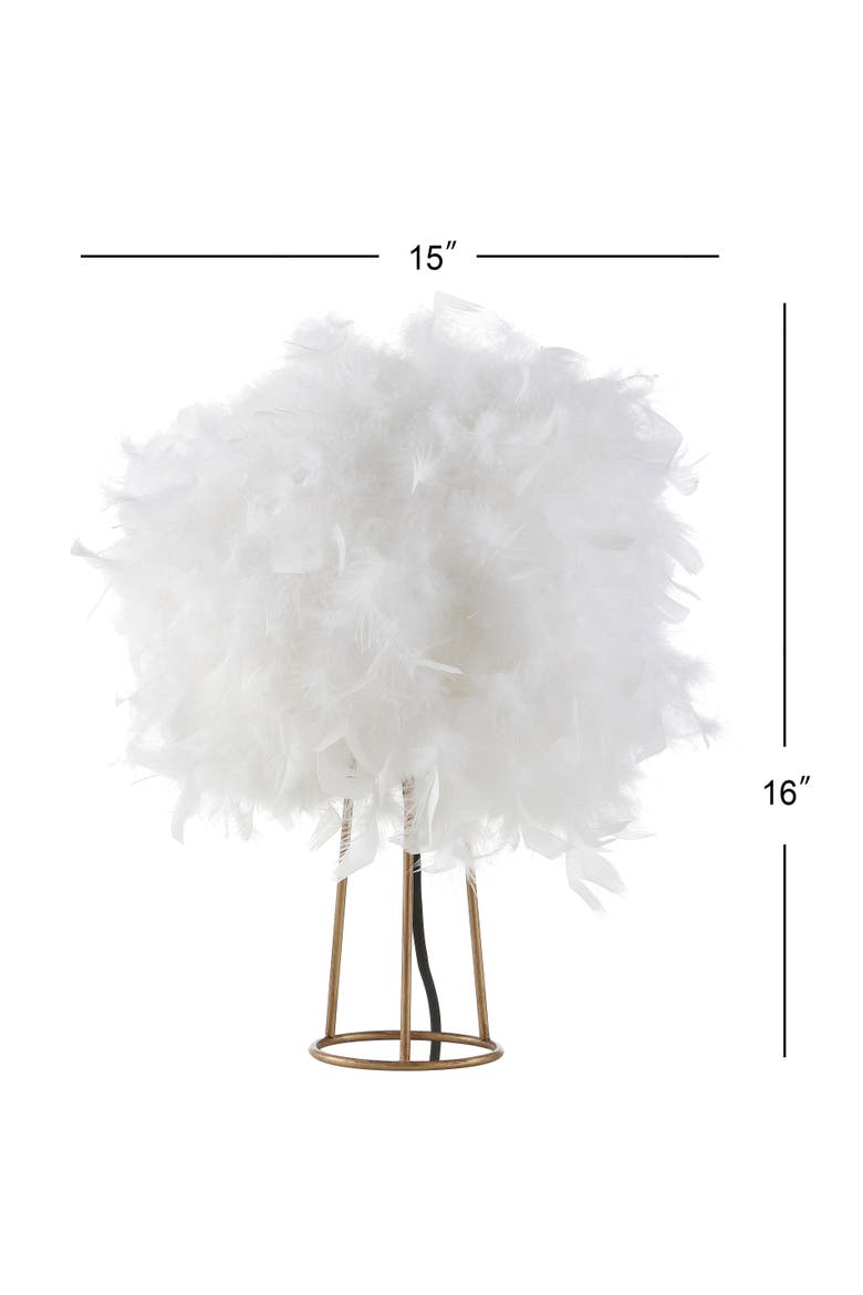 Stork Feather Metal LED Table Lamp, Alternate, color, White/Gold