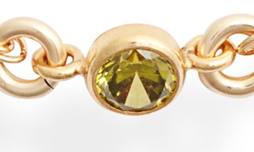 Set & Stones Cubic Zirconia Birthstone Pendant Bracelet In Gold