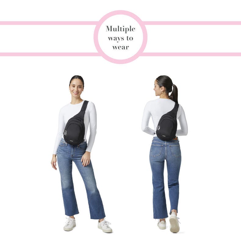 BAGGALLINI Securtex Anti-Theft Multi Zip Sling, Alternate, color, Black