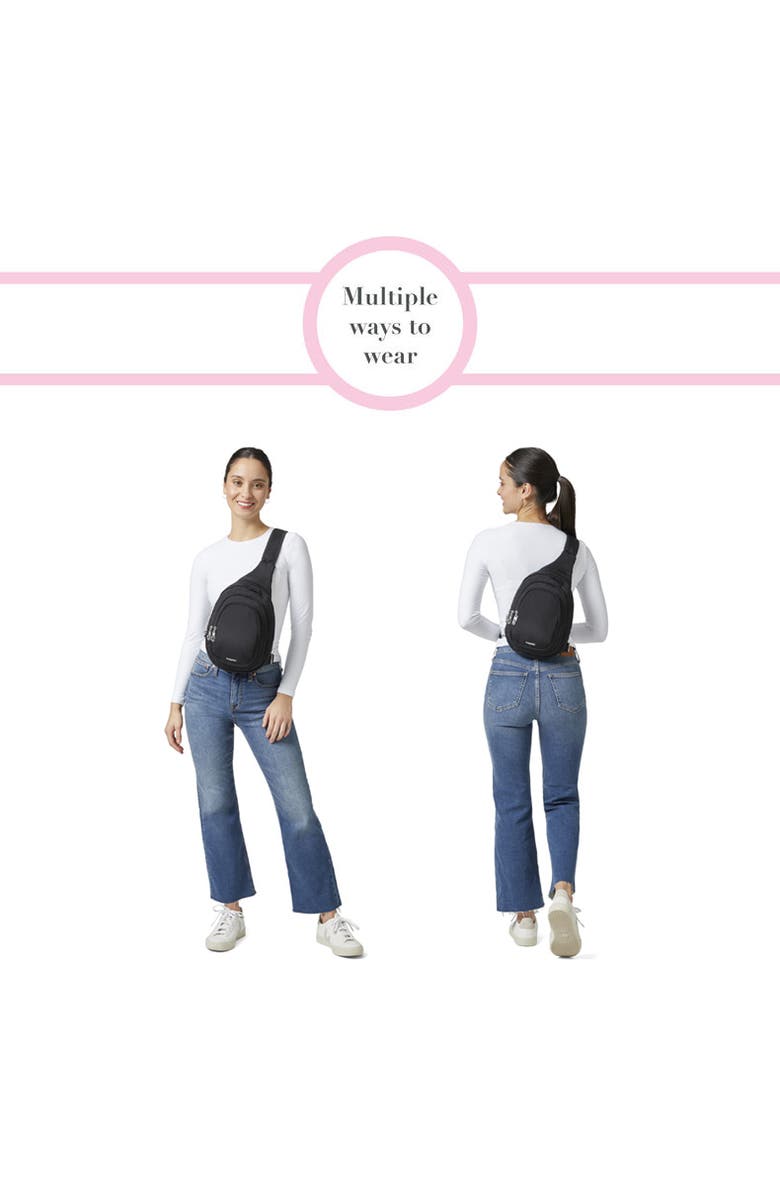 BAGGALLINI Securtex Anti-Theft Multi Zip Sling, Alternate, color, Black