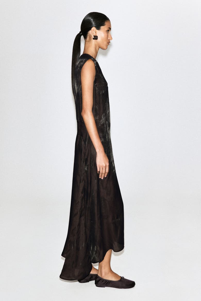 Animal-jacquard Midi Dress, Alternate, color, BROWN / ANIMAL PRINT