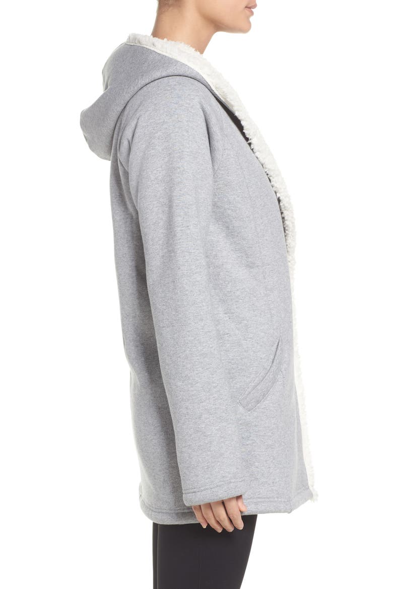 Chalet Fleece Lined Hooded Wrap, Alternate, color, GREY HEATHER