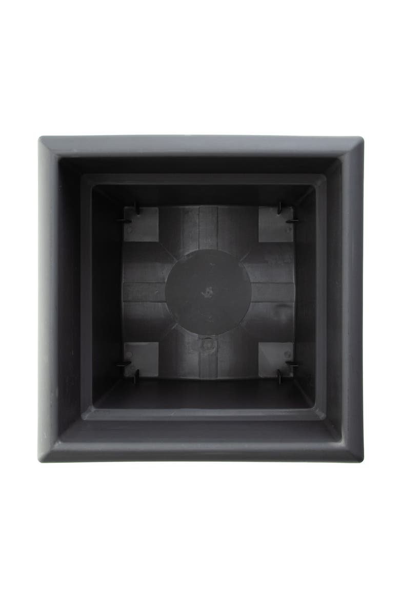 Veranda Square Deck Box Planter 18",Charcoal, Matte Finish, 9 Gal Capacity, Alternate, color, Gray