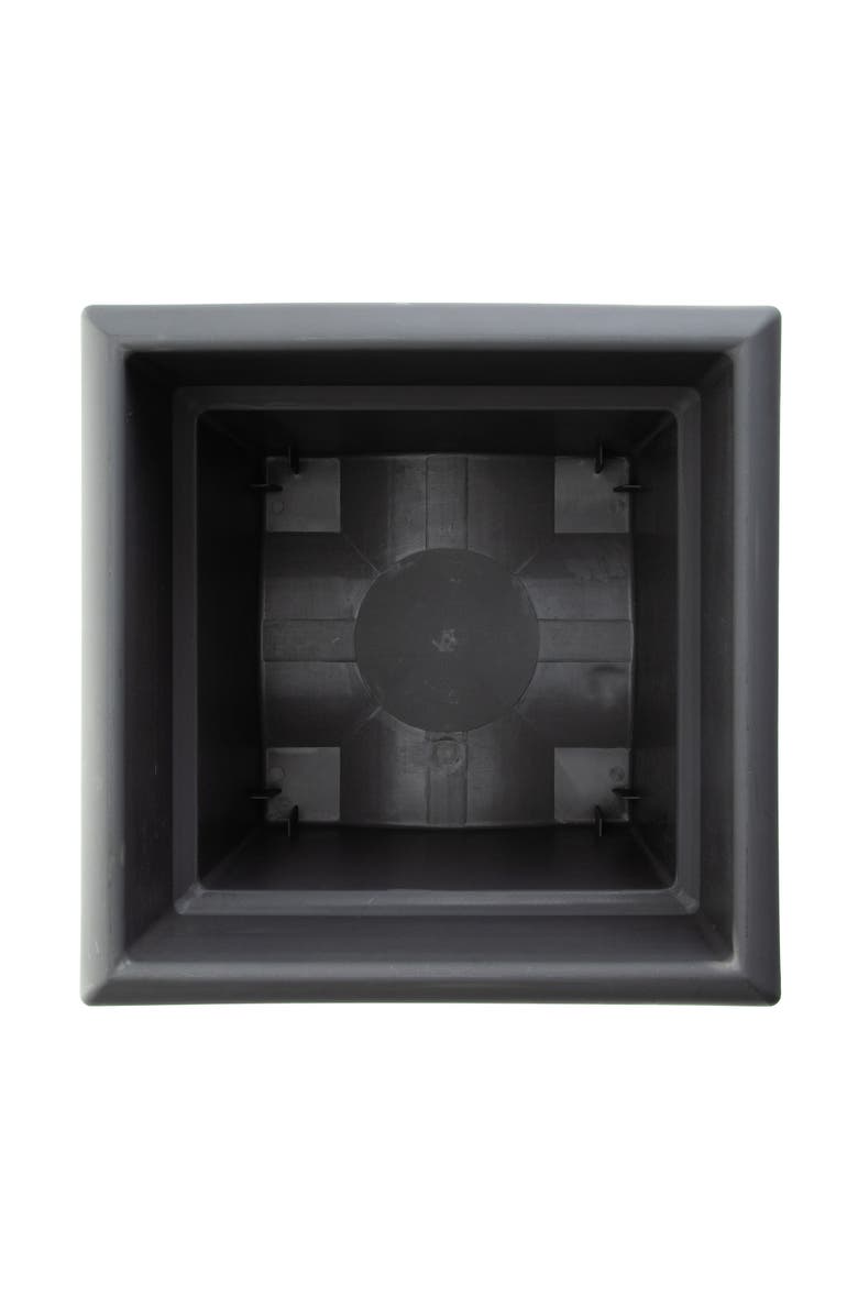 Bloem Veranda Square Deck Box Planter 18",Charcoal, Matte Finish, 9 Gal Capacity, Alternate, color, Gray