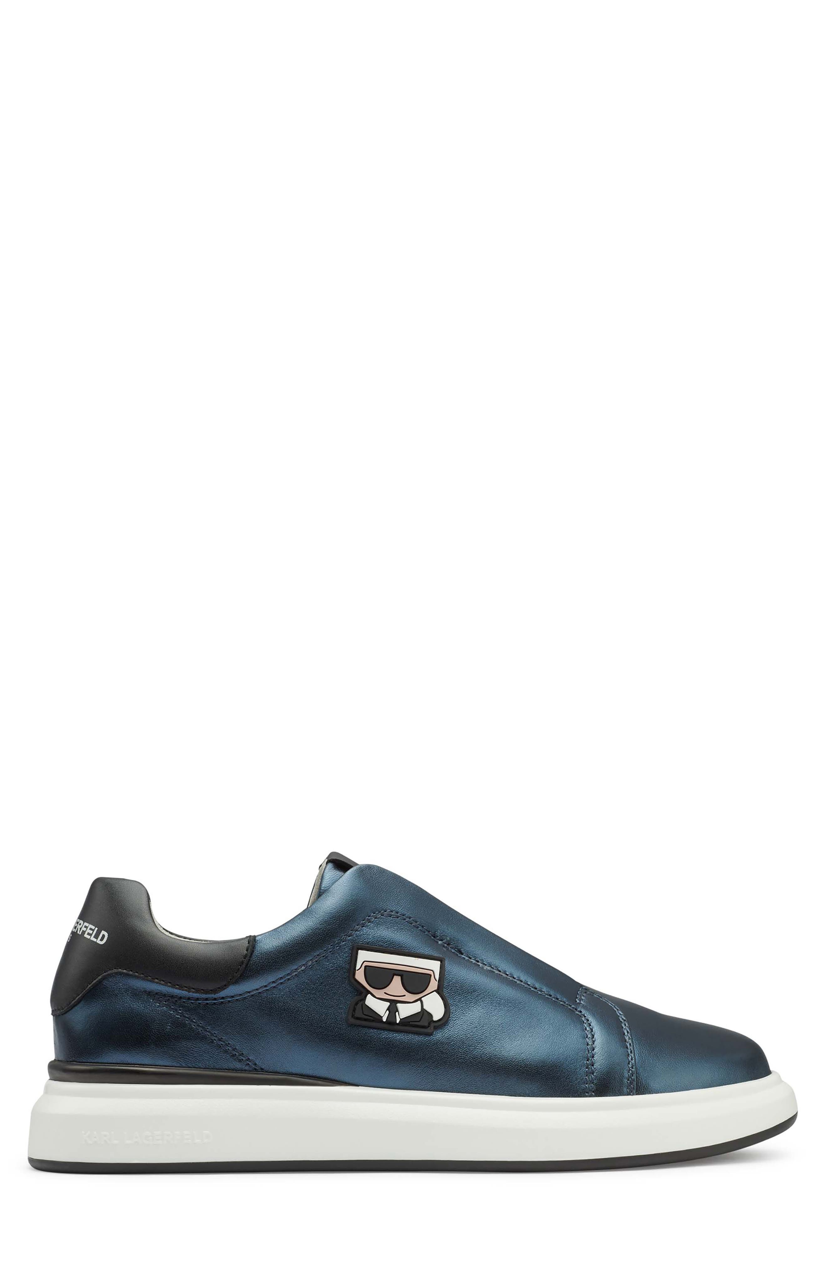 KARL LAGERFELD PARIS Flat Head Karl Laceless Sneaker, Alternate, color, 