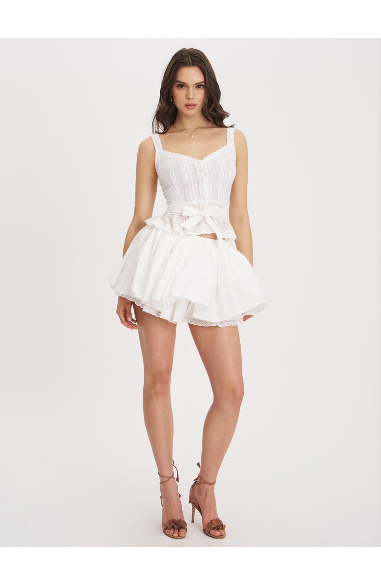 Miss Circle Aliya Cotton Poplin Button Up Sleeveless Top, Alternate, color, White