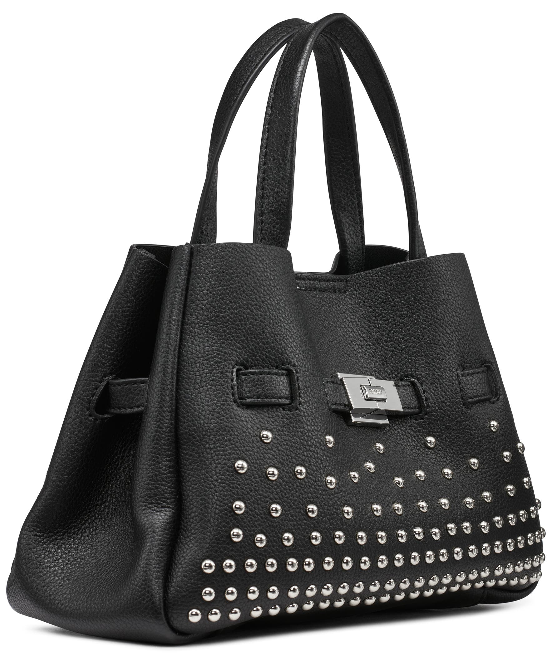 DKNY Bryar Small Satchel, Alternate, color, Black/Silver