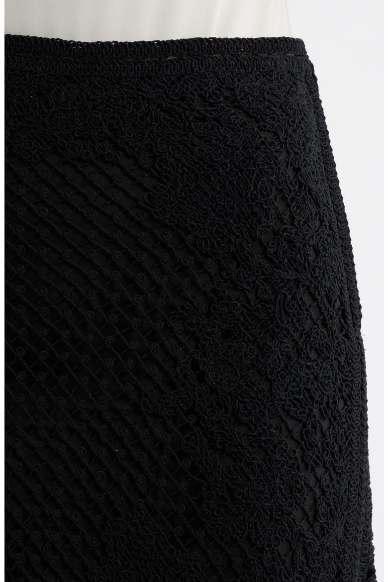 Lainey Open Stitch Maxi Skirt, Alternate, color, BLACK