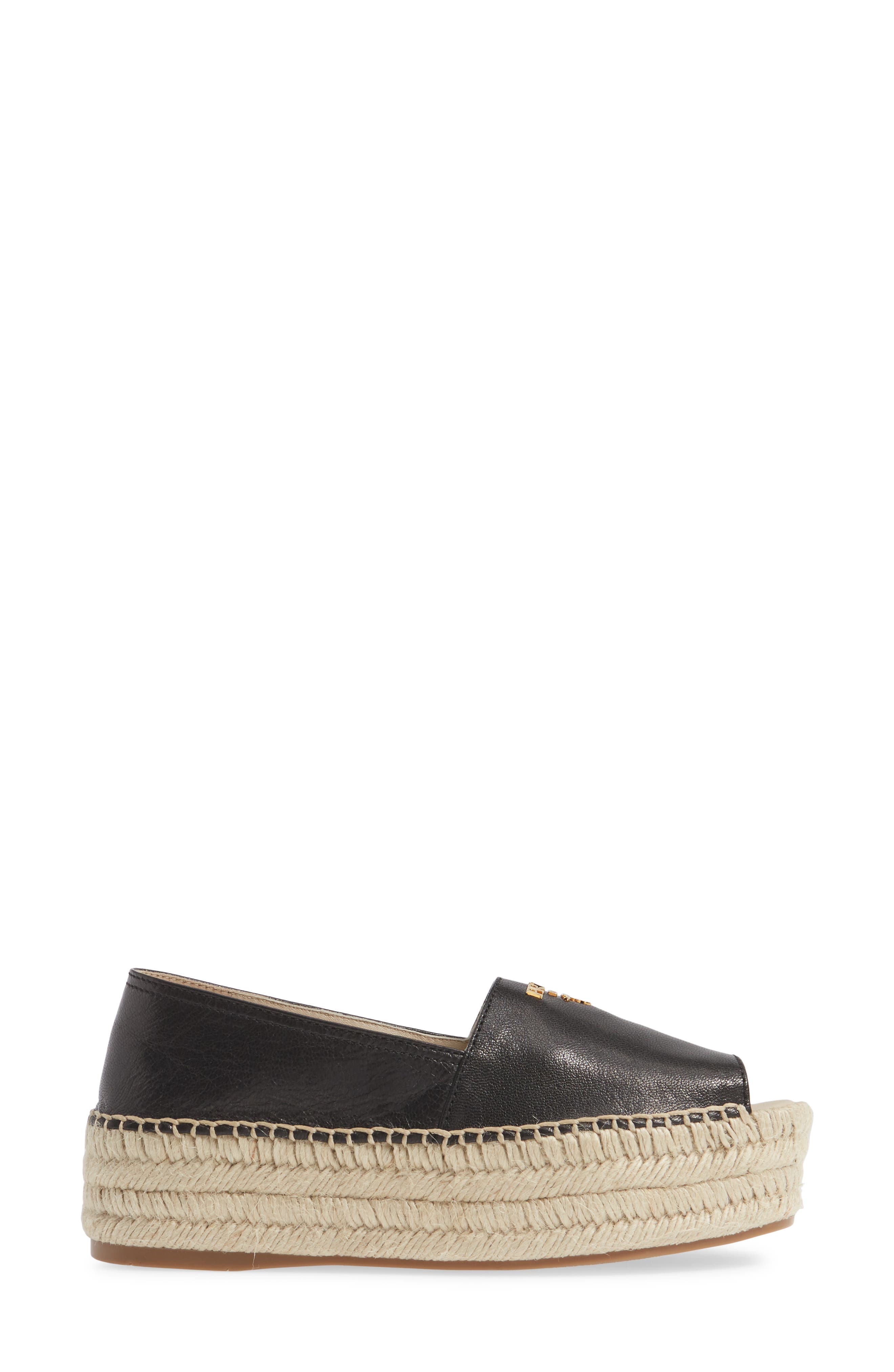 Prada Peep Toe Platform Espadrille, Alternate, color, 