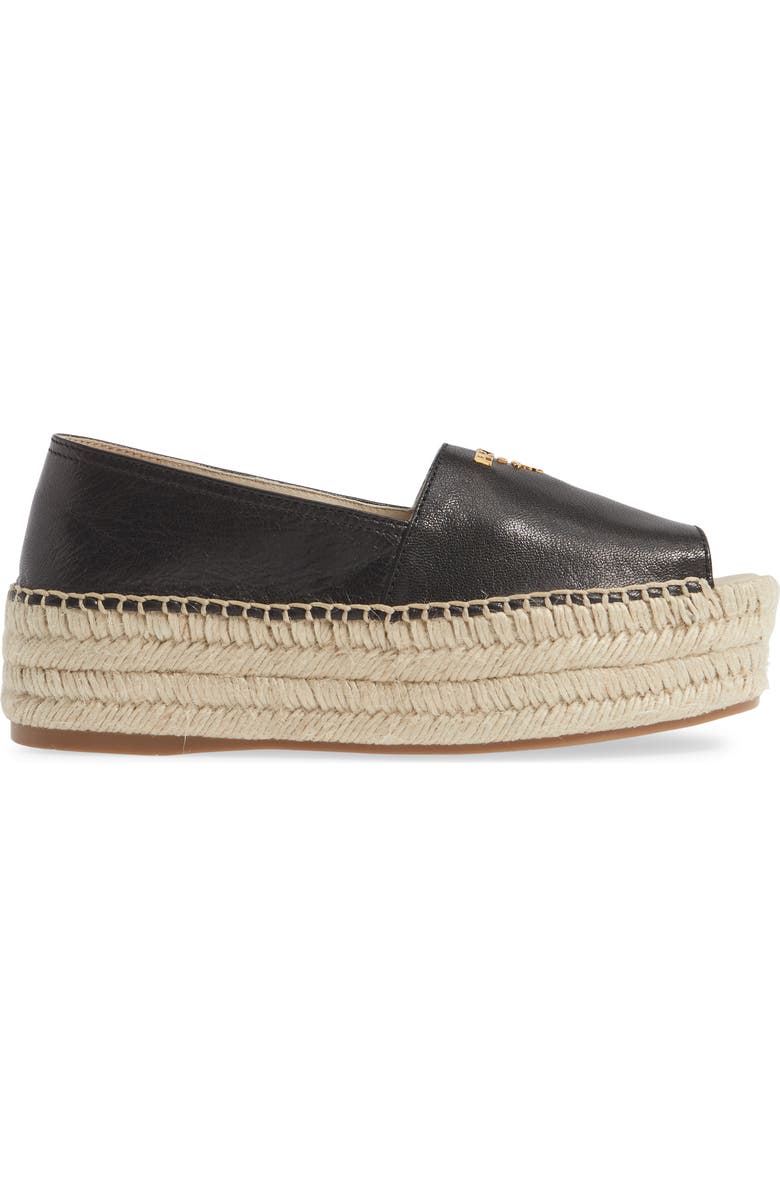 Prada Peep Toe Platform Espadrille, Alternate, color,