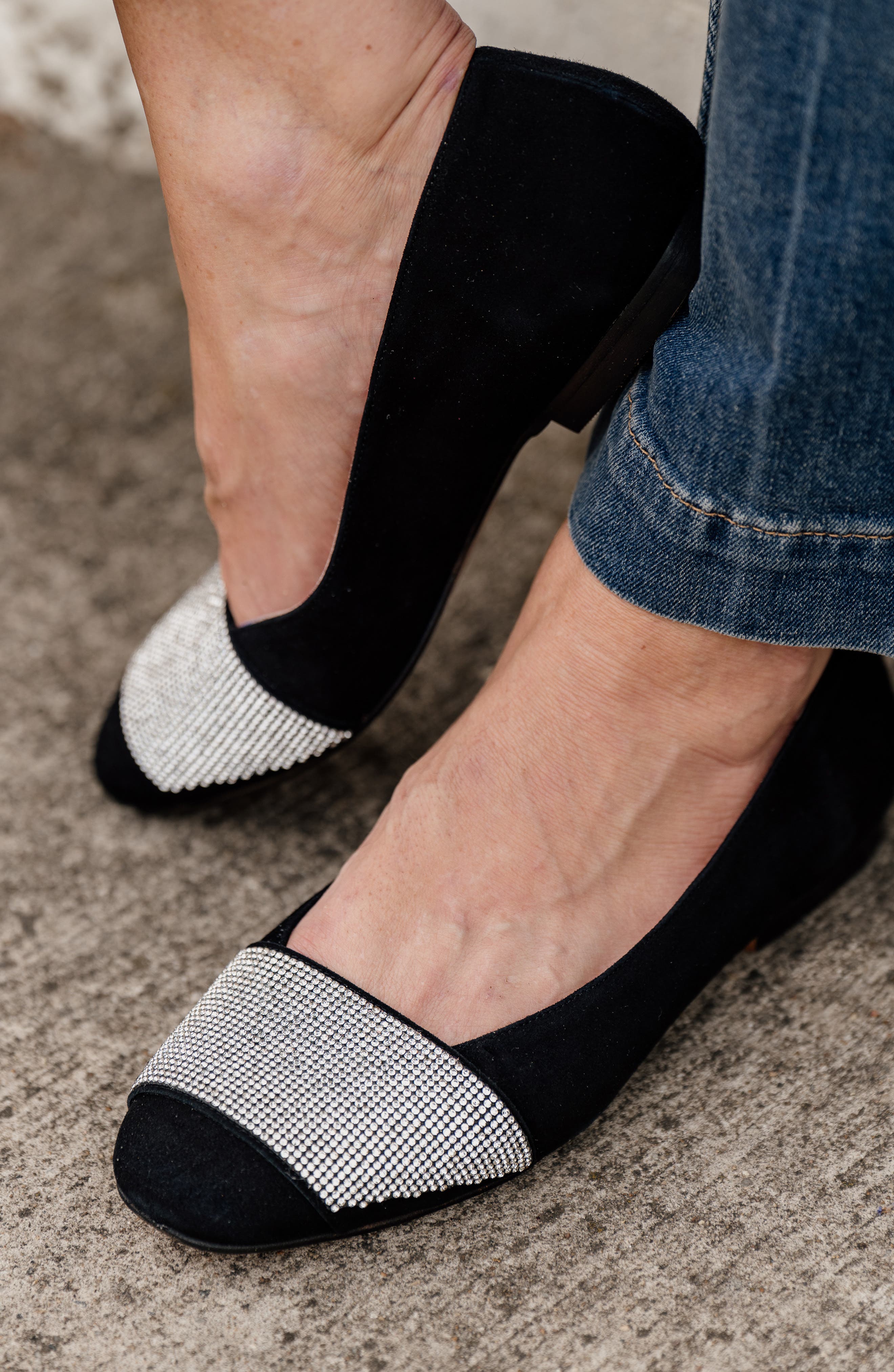 patricia green Milan Embellished Ballet Flat, Alternate, color, Black