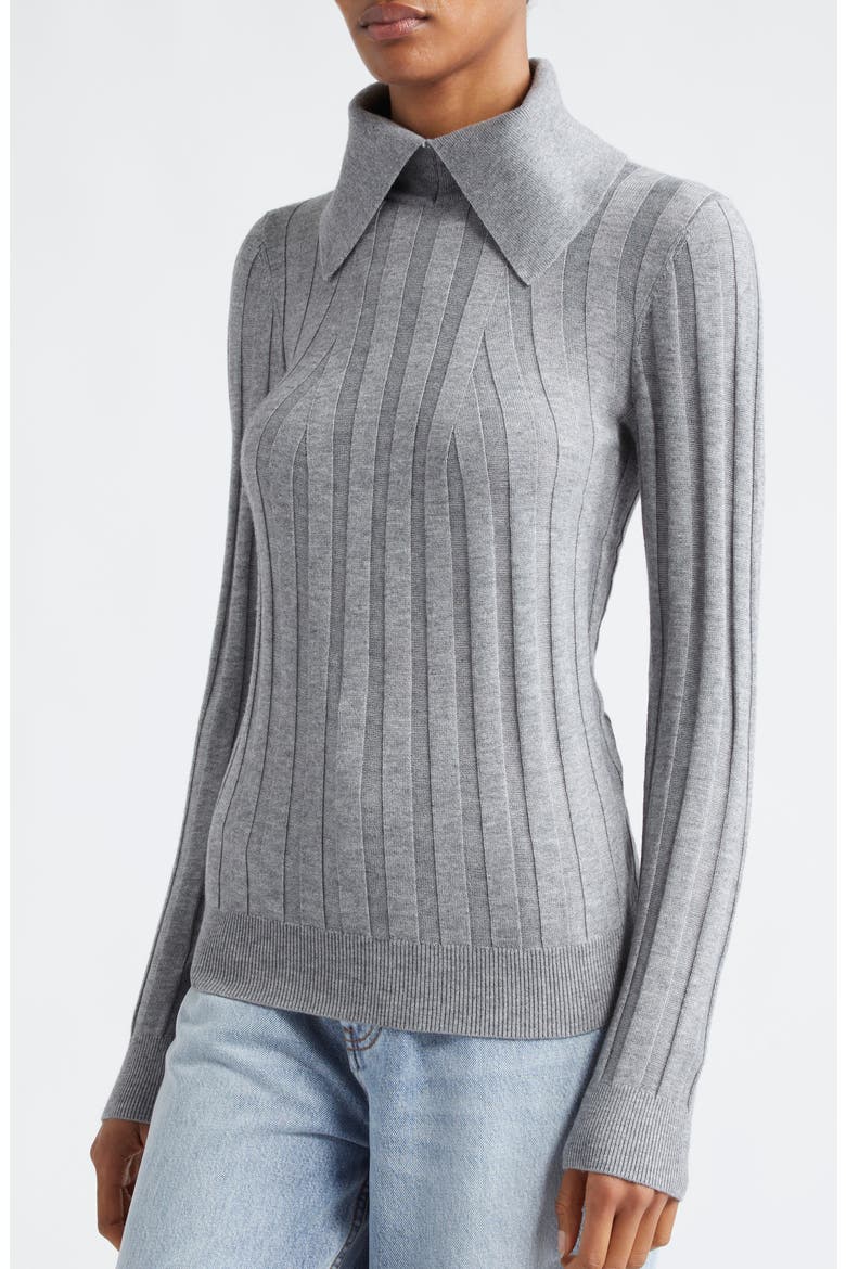 Winter Rib Collared Sweater, Alternate, color, GREY