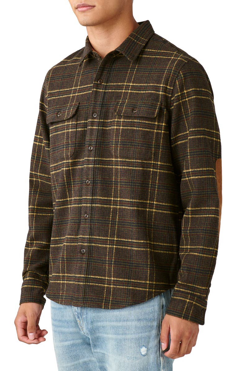 Lucky Brand Plaid Overshirt, Alternate, color, Brown Plaid
