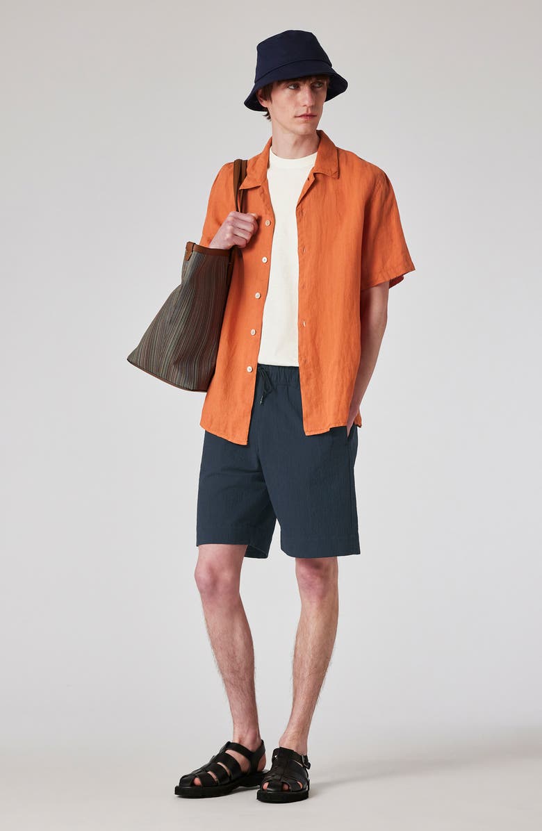 Paul Smith Linen Casual Fit Short Sleeve Button-Up Shirt, Alternate, color, 