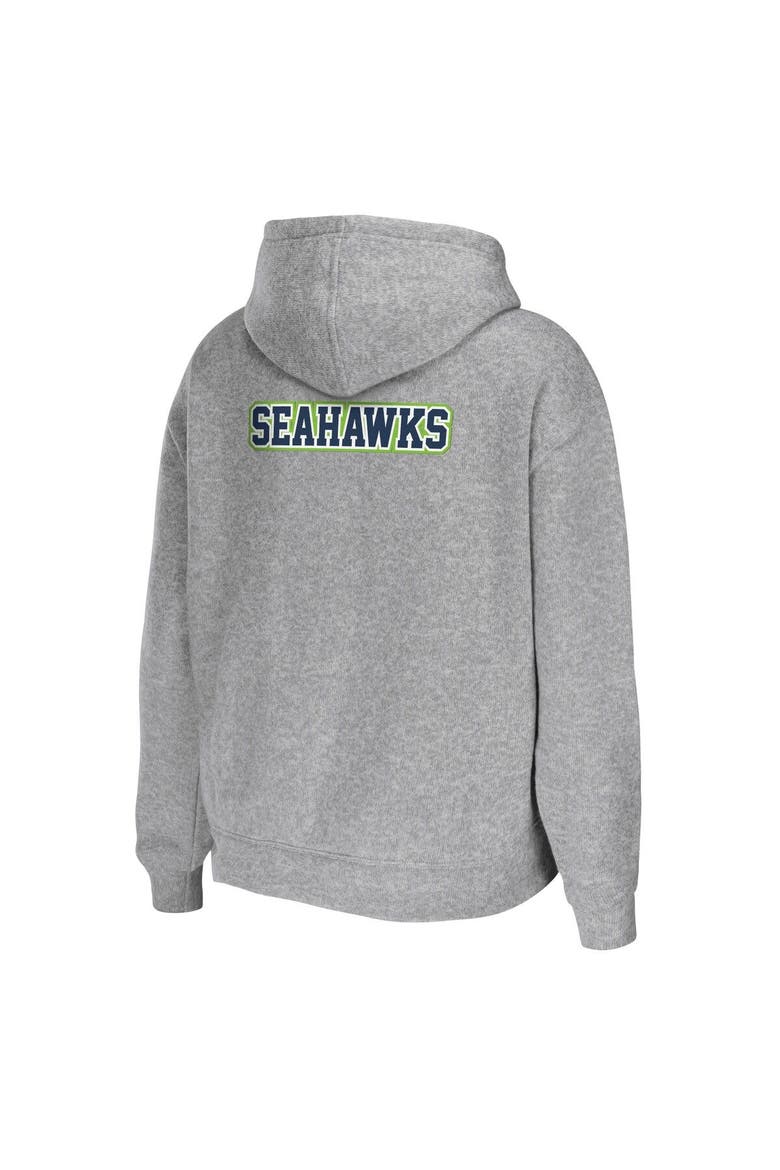 Women's WEAR by Erin Andrews Heathered Gray Seattle Seahawks Team Full-Zip Hoodie, Alternate, color, Navy