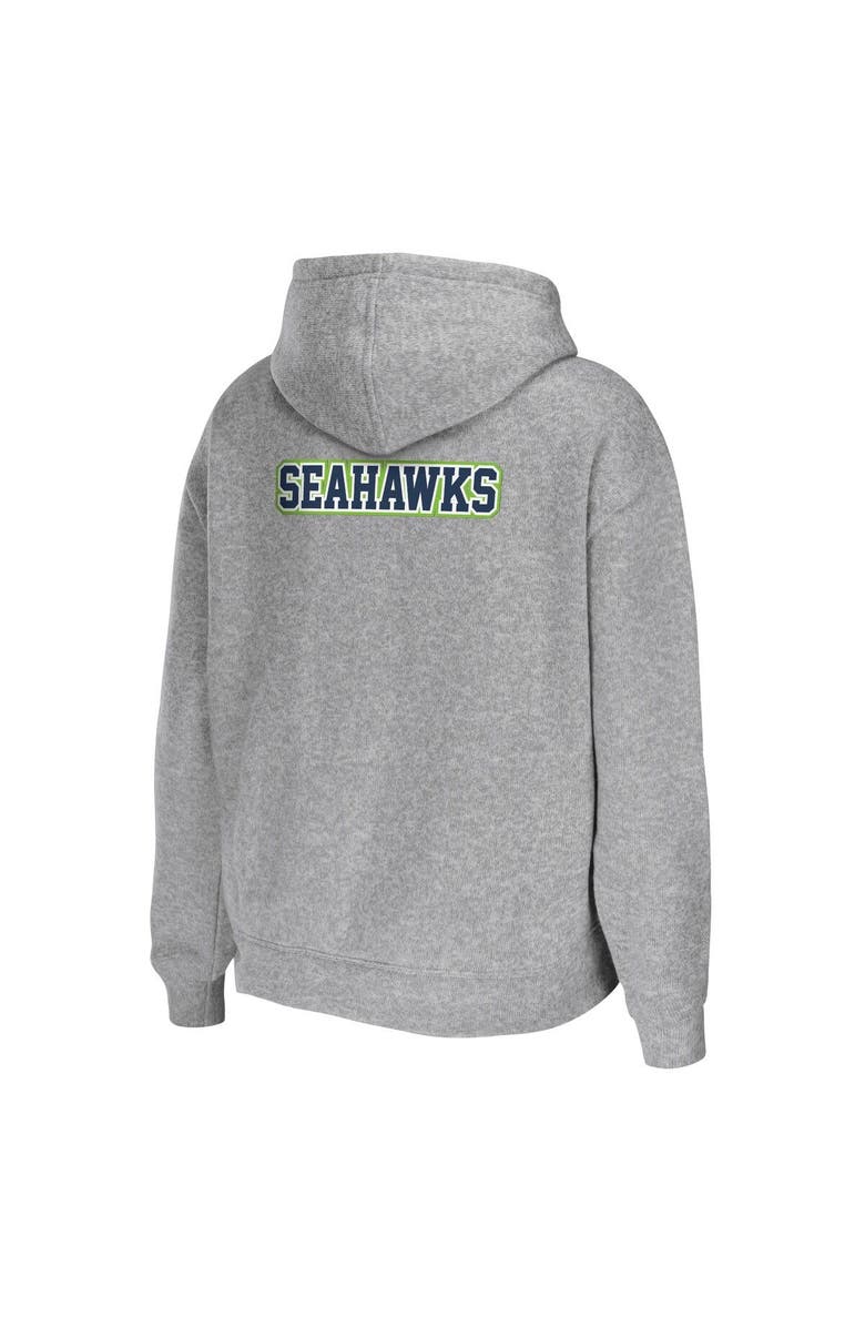 WEAR by Erin Andrews Women's WEAR by Erin Andrews Heathered Gray Seattle Seahawks Team Full-Zip Hoodie, Alternate, color, Navy