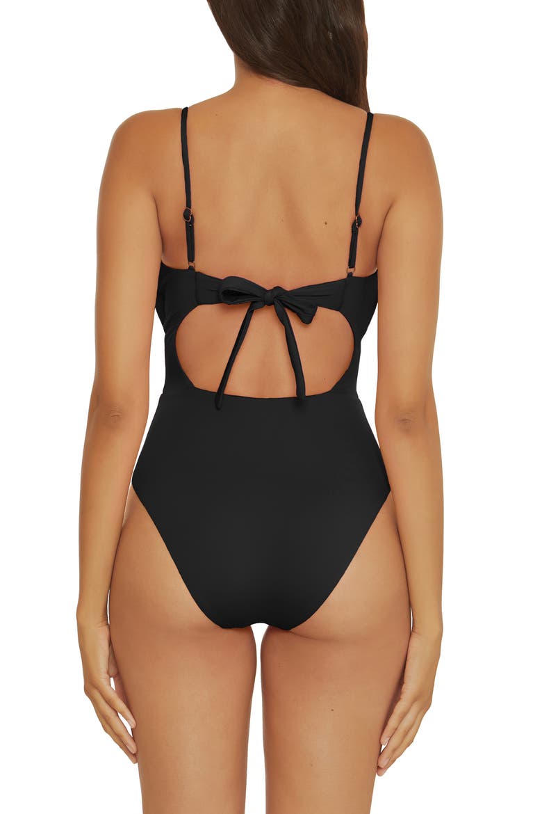 Color Code Santorini One-Piece Swimsuit, Alternate, color, BLACK