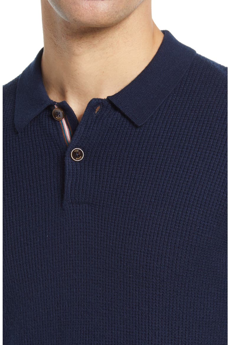 Batha Long Sleeve Polo, Alternate, color, NAVY
