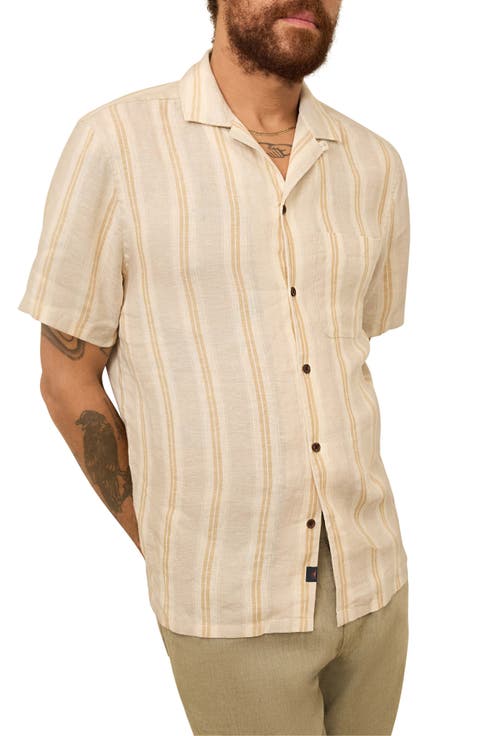 Laguna Stripe Linen Camp Shirt