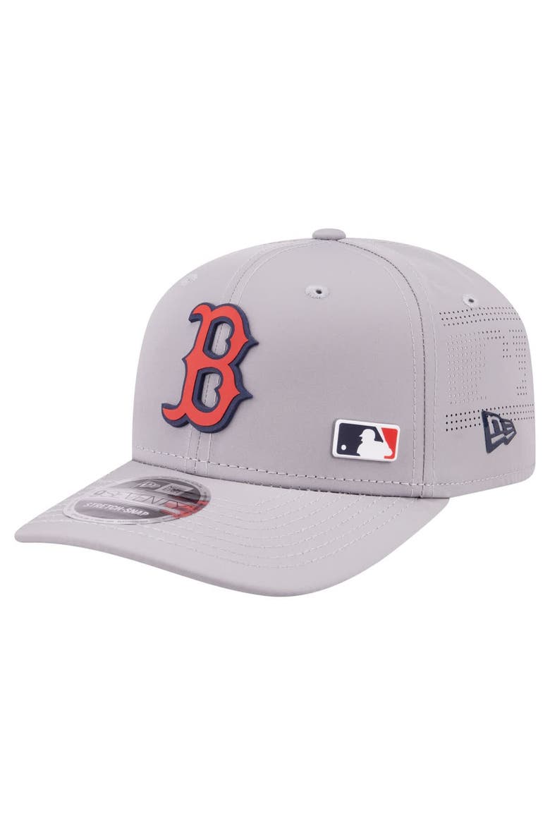 Men's New Era Gray Boston Red Sox Laser Perforated 9SEVENTY Adjustable Hat, Main, color, Gray