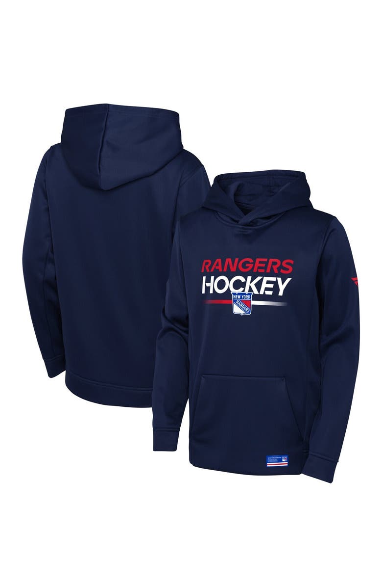 FANATICS Youth Fanatics Branded Navy New York Rangers Authentic Pro Pullover Hoodie, Main, color,