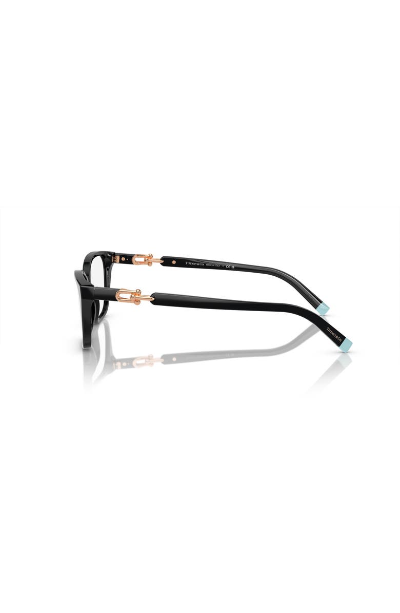 Tiffany & Co. 53mm Rectangle optical glasses, Alternate, color, Black