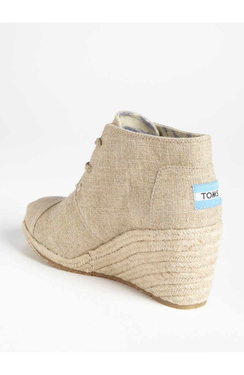 TOMS 'Desert' Burlap Wedge Bootie, Alternate, color,
